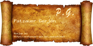 Patzauer Gerjén névjegykártya